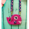 sac enfant baleine en velours rose fuchsia fait main - De Nature Colorée
