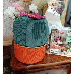 Trousse de toilette cactus en velours côtelé fait main I De Nature Colorée
