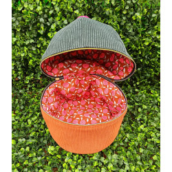 Trousse de toilette cactus en velours côtelé fait main I De Nature Colorée