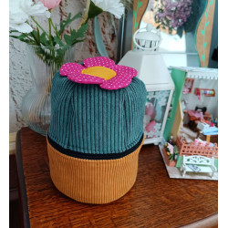 Trousse de toilette cactus- petit modèle- velours côtelé