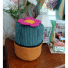 Trousse de toilette cactus- petit modèle- velours côtelé