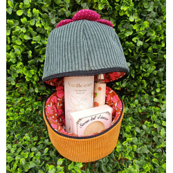 Trousse de toilette cactus- petit modèle- velours côtelé