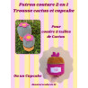 Patron 2 en 1 -  pour coudre une trousse Cupcake ou Cactus