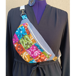 Sac banane femme patchwork – Bandana et coton – Fait main unique