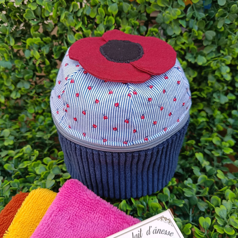Trousse cupcake coquelicot artisanale fait main I De Nature Colorée