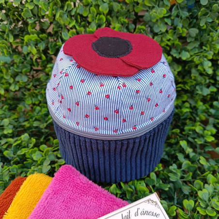 Trousse cupcake coquelicot artisanale fait main I De Nature Colorée