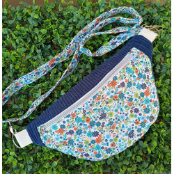 Sac banane liberty bleu – Sac fleuri chic et pratique