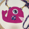 sac enfant baleine en velours rose fuchsia fait main - De Nature Colorée