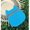 Hibou en velours côtelé bleu turquoise artisanal I De Nature Colorée