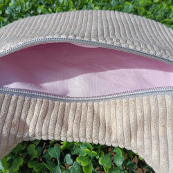 Trousse de toilette plate chat en velours I De Nature Colorée