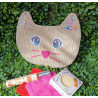 Trousse de toilette plate chat en velours I De Nature Colorée