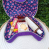 Trousse de toilette chat violette velours côtelé I pochette artisanale De Nature Colorée