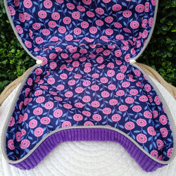 Trousse de toilette chat violette velours côtelé I pochette artisanale De Nature Colorée