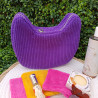 Trousse de toilette chat violette velours côtelé I pochette artisanale De Nature Colorée