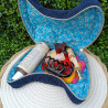 Trousse de toilette chat bleu marine velours côtelé I pochette De Nature Colorée