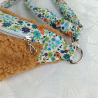 Sac banane enfant sherpa caramel et tissu fleuri – Ceinture réglable –Création artisanale