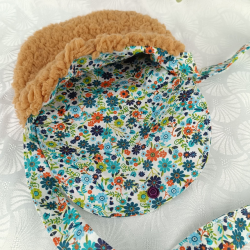 Sac à main enfant sherpa caramel – Rabat Liberty – Fait main doux et original