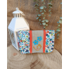 Pochette / Porte-monnaie / Porte-feuille artisanal « Visage et Fleurs »