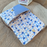 Porte-monnaie dame au chapeau brodé – bleu beige – fait main en tissu