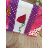 Porte-monnaie tissu brodé coquelicot – Patchwork fleuri – Fait main