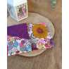 Porte-monnaie tissu brodé coquelicot – Patchwork fleuri – Fait main