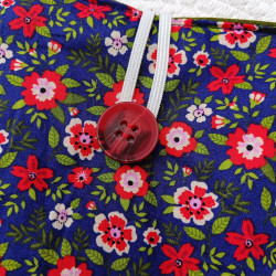 Pochette livre fleurs rouges – Fond bleu nuit – Taille au choix – Fait main