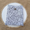 Pochette livre grand format – Blanc & dessin artistique noir – Fait main