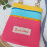 Petit sac bandoulière coloré - Good vibes - double gaze de coton