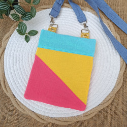 Petit sac bandoulière coloré - Good vibes - double gaze de coton