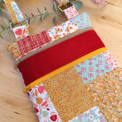 Petit sac bandoulière patchwork – Sac tissu bohème coloré fait main