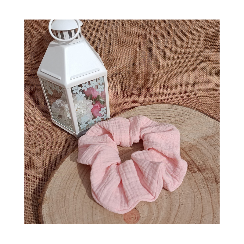 Chouchou - chouchou double gaze de coton -au choix tons rose