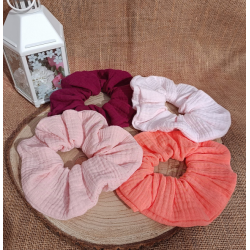 Chouchou - chouchou double gaze de coton -au choix tons rose