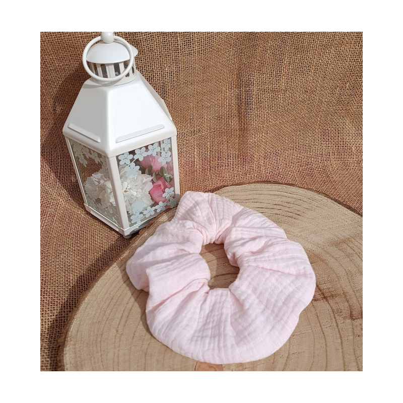Chouchou - chouchou double gaze de coton -au choix tons rose