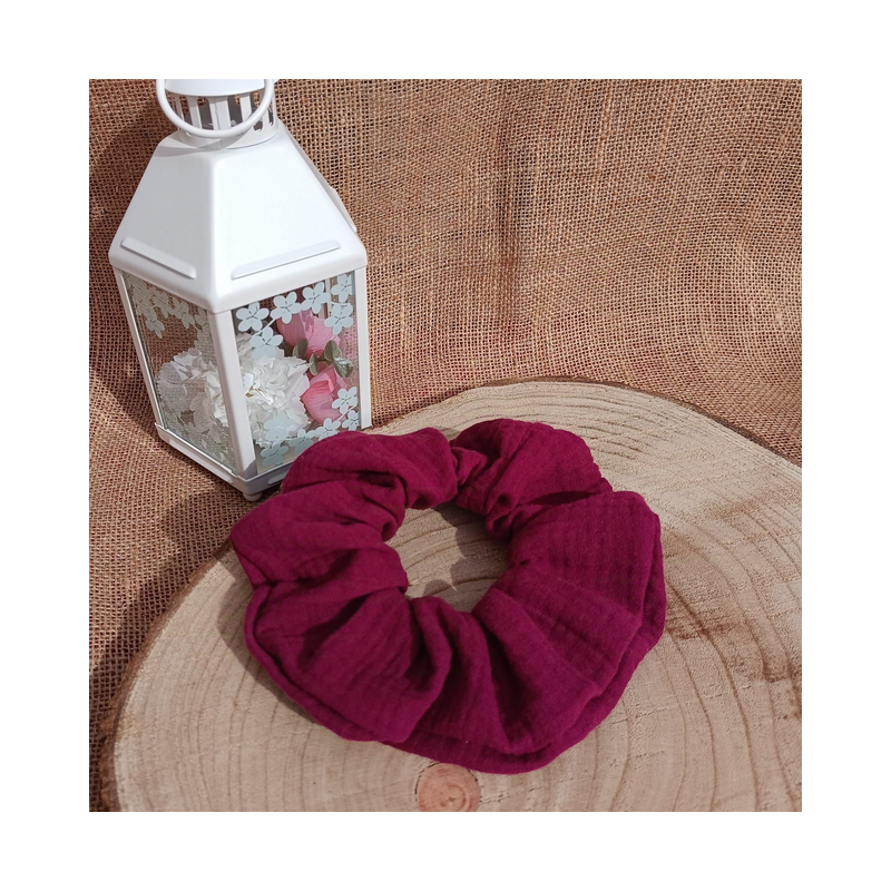 Chouchou - chouchou double gaze de coton -au choix tons rose