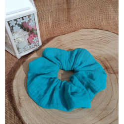 Chouchou- chouchou double gaze de coton- tons vert