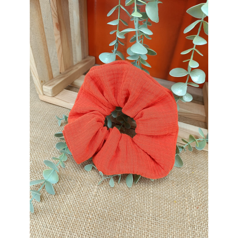 Chouchou double gaze de coton - collection été - couleur au choix