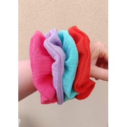 Chouchou double gaze de coton - collection été - couleur au choix