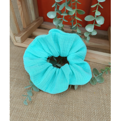 Chouchou double gaze de coton - collection été - couleur au choix