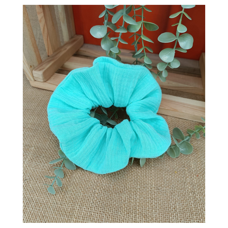 Chouchou double gaze de coton - collection été - couleur au choix