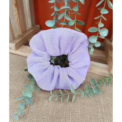 Chouchou double gaze de coton - collection été - couleur au choix