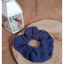 Chouchou double gaze de coton - couleur au choix dans les tons de bleus