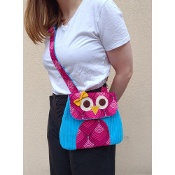 Sac hibou en tissu coloré – Sac original fait main | Boutique artisanale