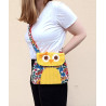 Sac hibou jaune fait main – Sac fantaisie en tissu fleuri | Accessoire original