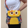 Sac hibou jaune fait main – Sac fantaisie en tissu fleuri | Accessoire original