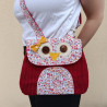 Sac hibou rouge fleuri fait main – Accessoire original femme ou enfant