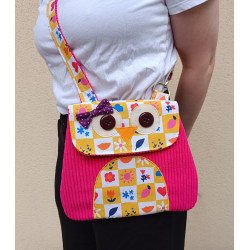 Sac hibou rose vif fait main – Sac fantaisie en tissu graphique | Boutique artisanale