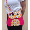 Sac hibou rose vif fait main – Sac fantaisie en tissu graphique | Boutique artisanale