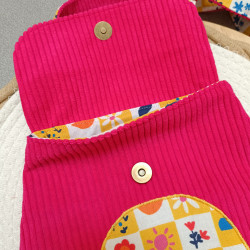 Sac hibou rose vif fait main – Sac fantaisie en tissu graphique | Boutique artisanale