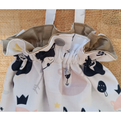 Sac à chaussons maternelle animaux – Fait main en coton