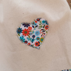 Sac à chaussons maternelle coton uni et liberty – Fait main